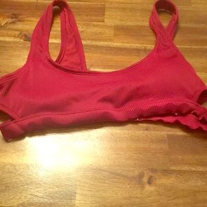 Maroon bathing suit top
